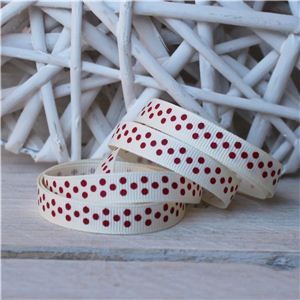 Christmas Ribbon - Cranberry Dots